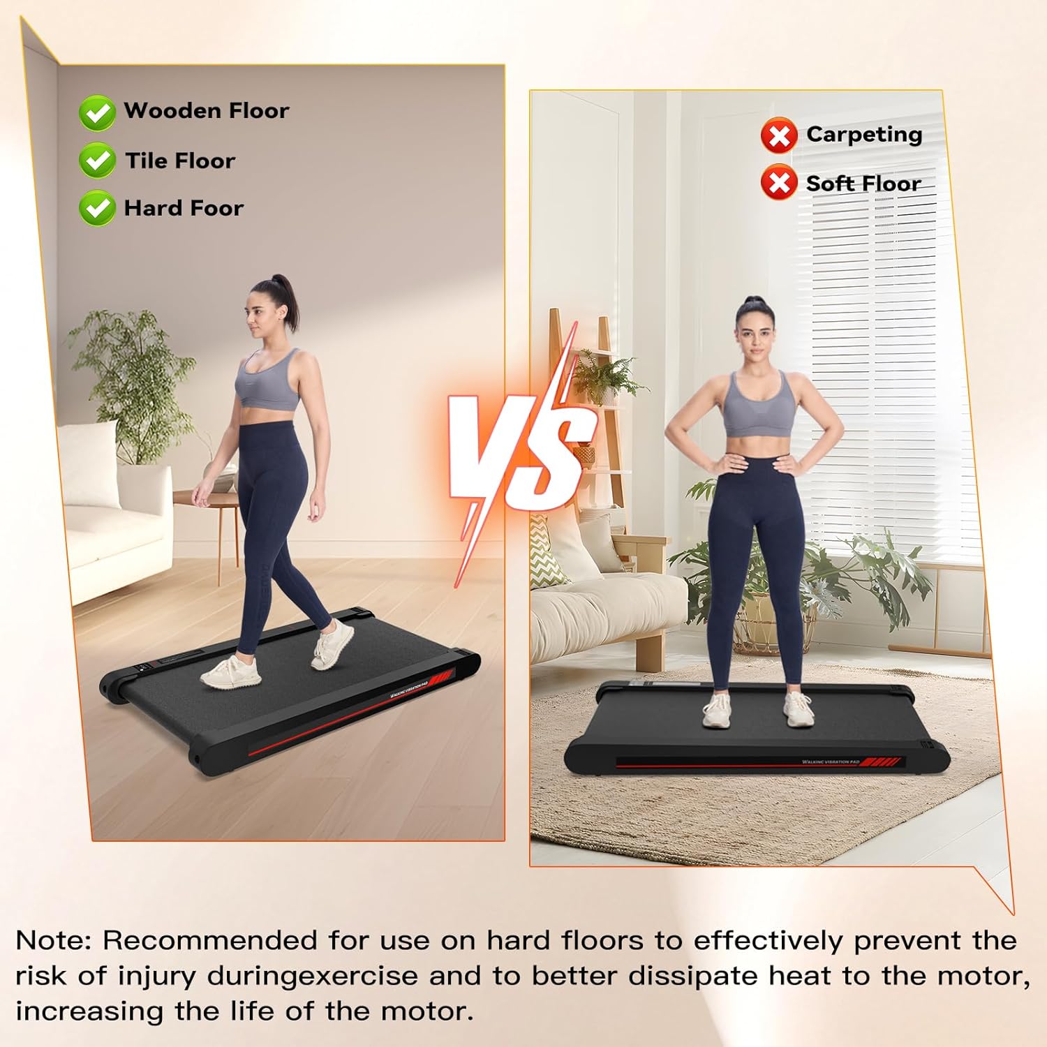 4-in-1 Under-Desk Vibration Walking Pad for Home & Office